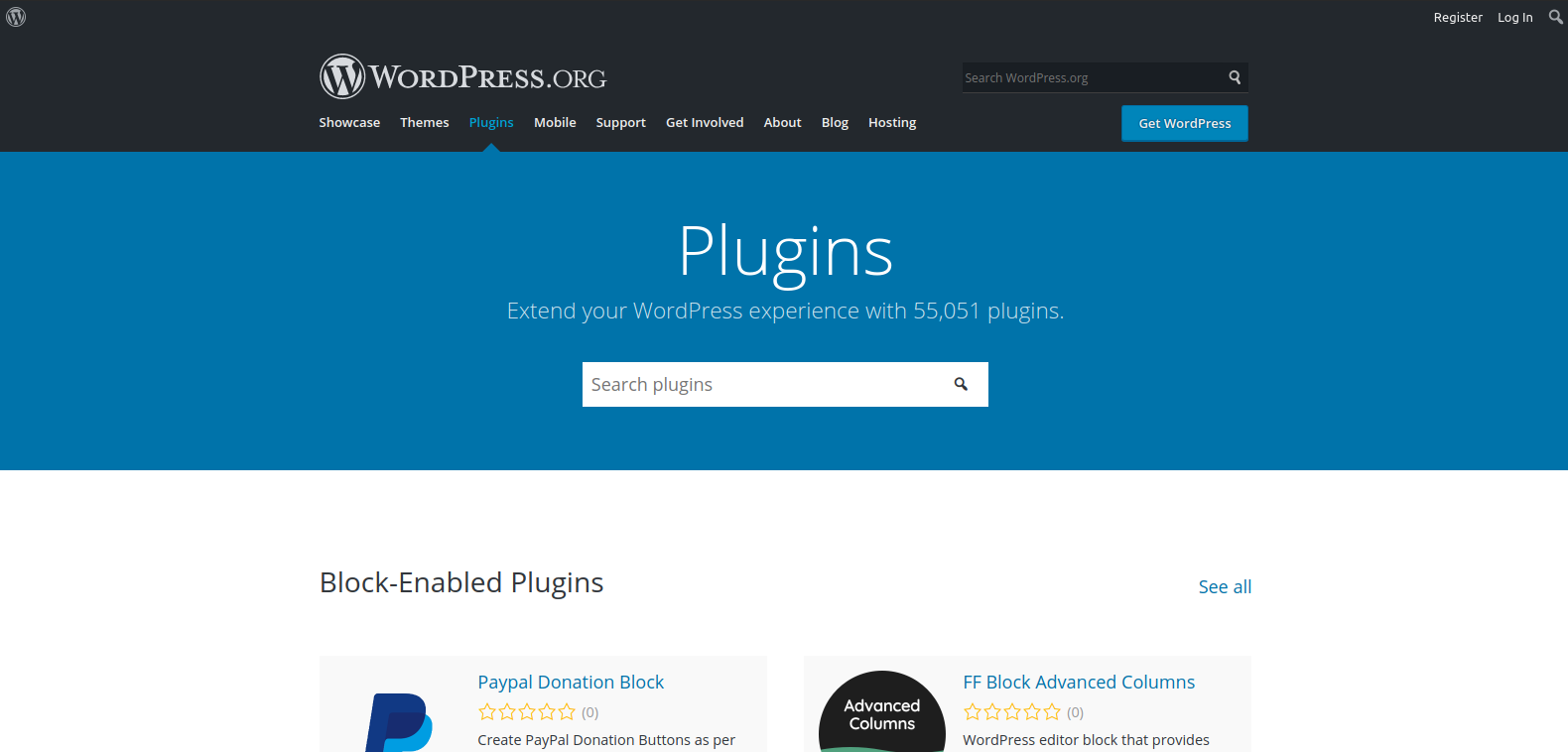 WordPress.org plugins page